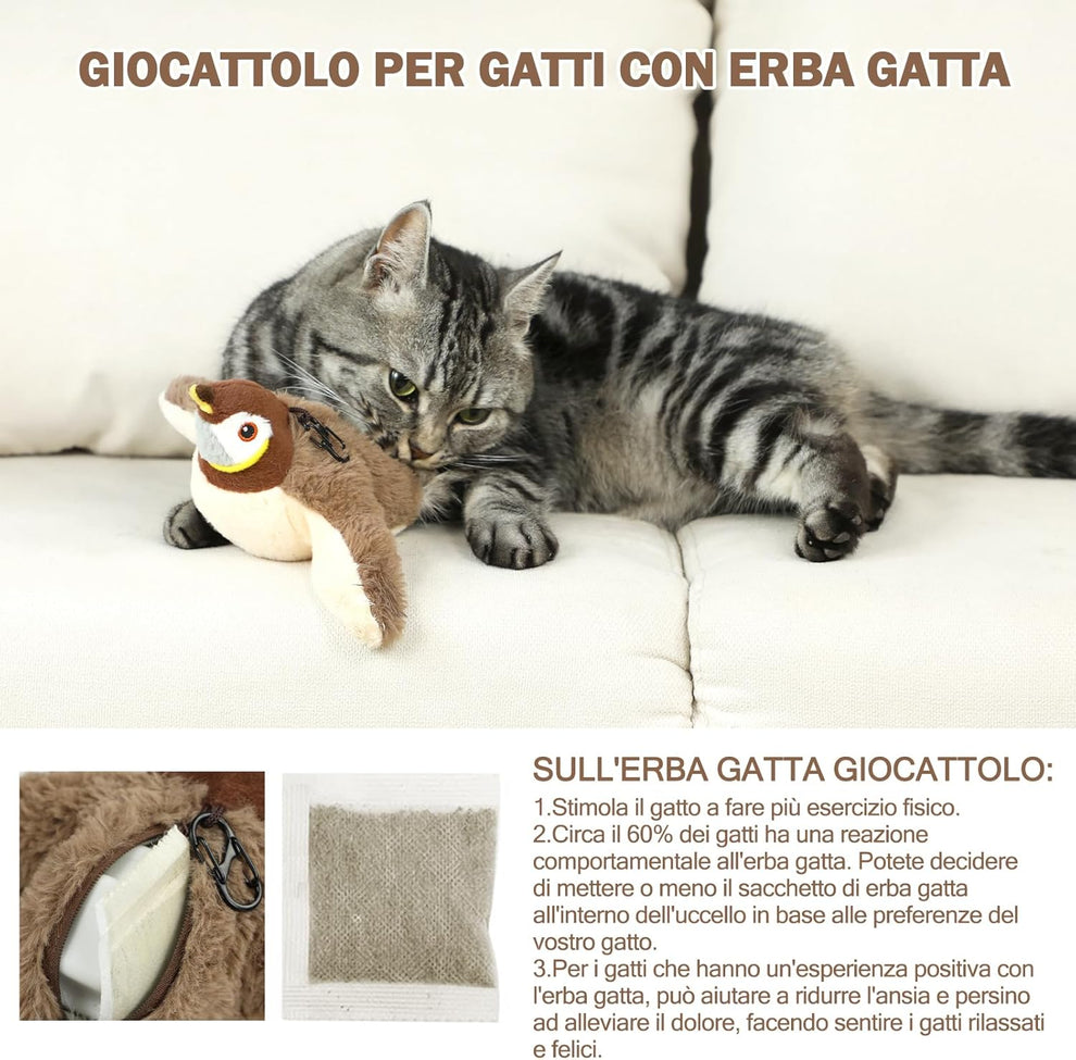 "L'unico gioco che tiene il tuo gatto impegnato per ore! 🐦"